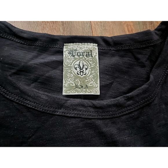 Vocal Womens Size 3 XL Black Tshirt With Metal Stud Skull Design - Picture 3 of 5